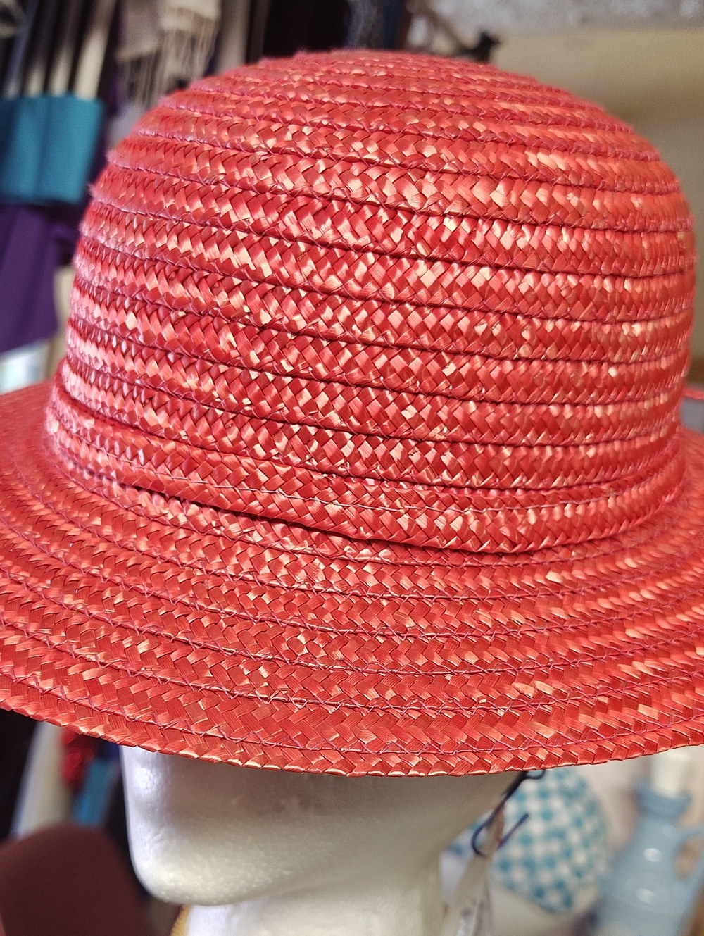 Brahmin Coral Woven Straw Hat